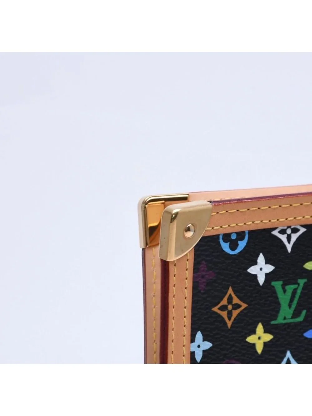 Louis Vuitton Black Multicolor Agenda Cover PM Gold